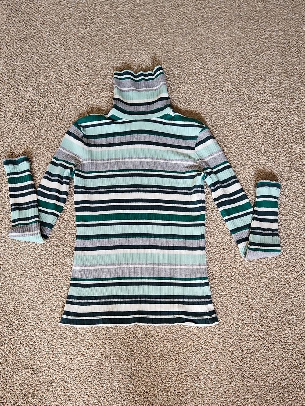 Vineyard Vines Heritage Striped Ribbed Turtleneck Top Size XS